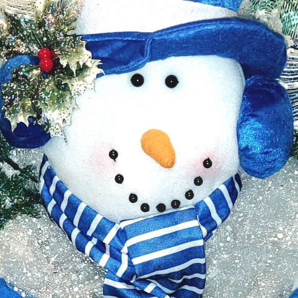 Christmas Snowman Wreath Winter Hanukkah - Picture 5 of 7